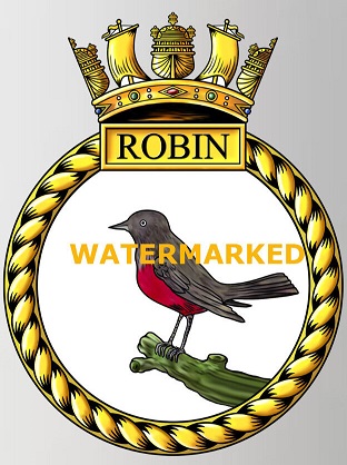 Coat of arms (crest) of the HMS Robin, Royal Navy