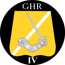 Emblem (crest) of the IV Battalion, The Guards Hussar Regiment, Danish Army