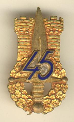 Coat of arms (crest) of the 45th Infantry Regiment, French Army