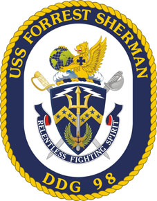 Coat of arms (crest) of the Destroyer USS Forrest Sherman (DDG-98)