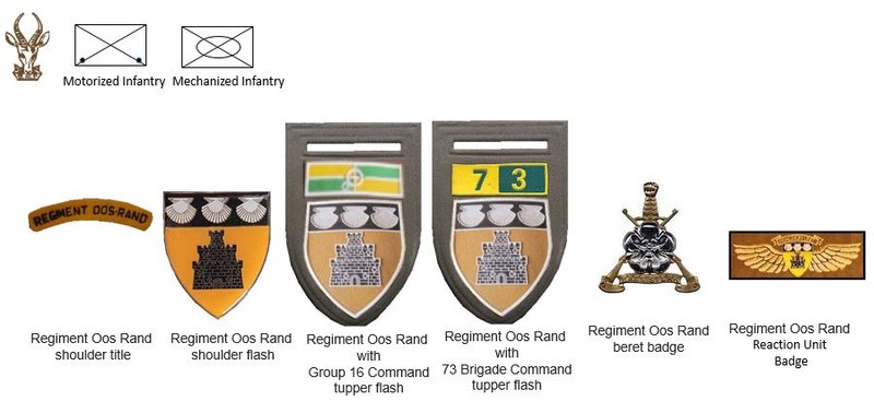 Coat of arms (crest) of the Regiment Oos Rand, South African Army