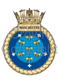 Coat of arms (crest) of the HMS Manchester, Royal Navy