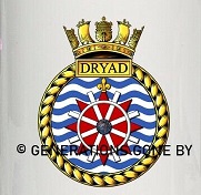 Coat of arms (crest) of HMS Dryad, Royal Navy