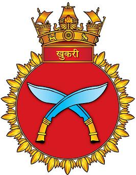 Coat of arms (crest) of the INS Khukri, Indian Navy