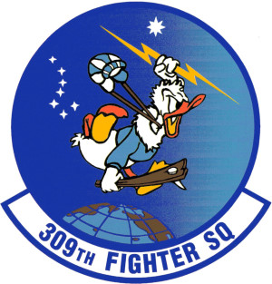 Coat of arms (crest) of the 309th Fighter Squadron, US Air Force