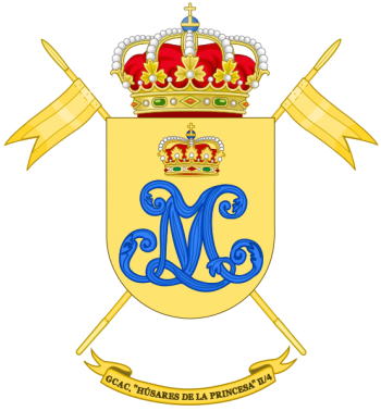 Coat of arms (crest) of the Armoured Cavalry Group Husares de la Princesa, Spanish Army