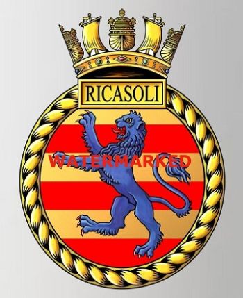 Coat of arms (crest) of the HMS Ricasoli, Royal Navy