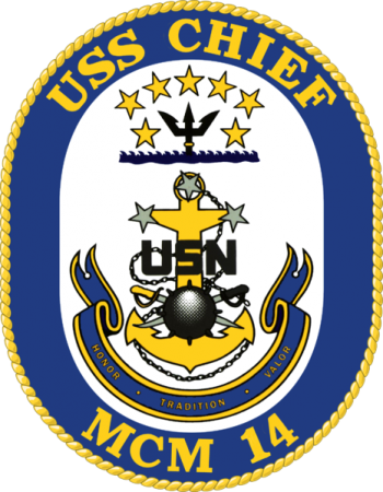 Coat of arms (crest) of the Mine Countermeasures Ship USS Chief