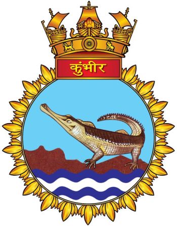 Coat of arms (crest) of the INS Kumbhir, Indian Navy
