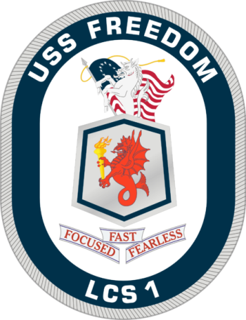 Coat of arms (crest) of the Littoral Combat Ship USS Freedom (LCS-1)