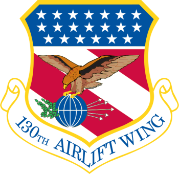 Coat of arms (crest) of the 130th Airlift Wing, West Virginia Air National Guard