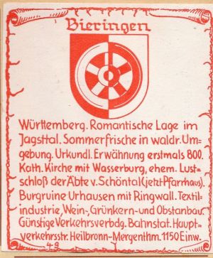 Wappen von Bieringen (Schöntal)/Coat of arms (crest) of Bieringen (Schöntal)