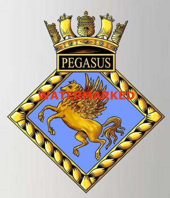 Coat of arms (crest) of the HMS Pegasus, Royal Navy