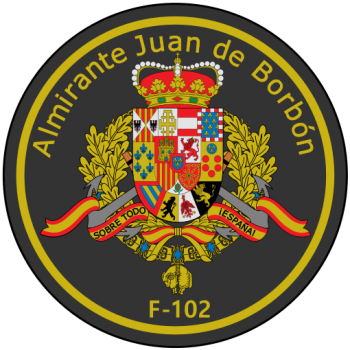 Coat of arms (crest) of the Frigate Almirante Juan de Borbón, Spanish Navy