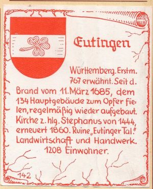 Wappen von Eutingen im Gäu/Coat of arms (crest) of Eutingen im Gäu