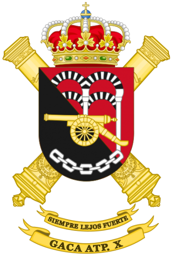 Coat of arms (crest) of the Selfpropelled Field Artillery Group X, Spanish Army