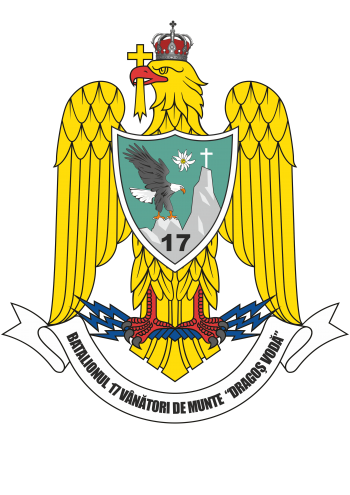 Coat of arms (crest) of the 17th Mountain Rifle Battalion Dragoş Vodă, Romanian Army