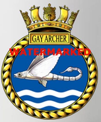 Coat of arms (crest) of the HMS Gay Archer, Royal Navy