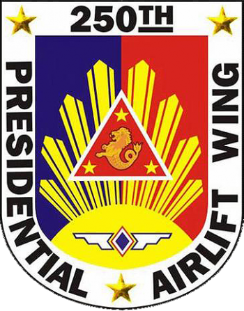 Coat of arms (crest) of the 250th Presidental Airlift Wing, Philippine Air Force