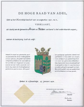 Wapen van Arcen en Velden/Coat of arms (crest) of Arcen en Velden