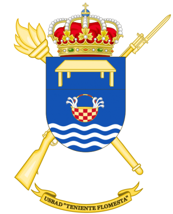 Coat of arms (crest) of the Discontinuous Base Services Unit Teniente Flomesta, Spanish Army