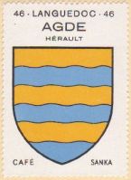Blason d'Agde/Arms (crest) of AgdeThe arms in the Café Sanka album +/- 1932