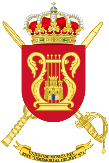 Coat of arms (crest) of the Music Unit of Infantry Regiment Inmemorial del Rey No 1, Spanish Army