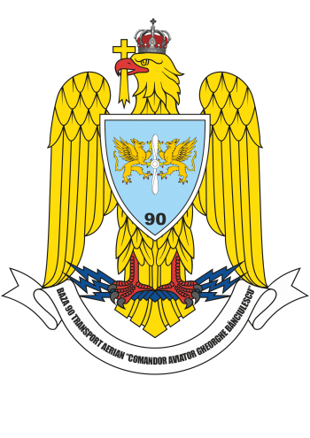 Coat of arms (crest) of the 90th Transport Air Base Commander Aviator Gheorghe Bǎnciulescu, Romanian Air Force