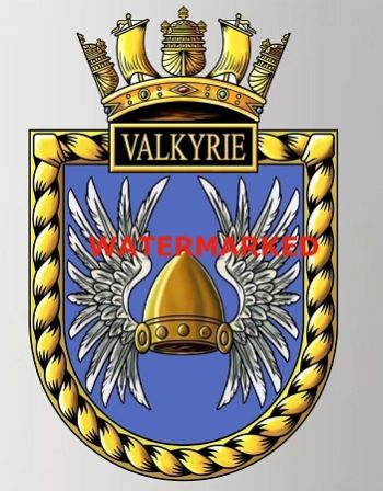 Coat of arms (crest) of the HMS Valkyrie, Royal Navy
