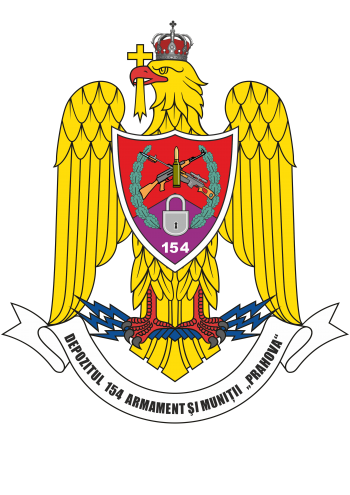 Coat of arms (crest) of the 154th Armament and Munitions Depot Prahova, Romanian Army