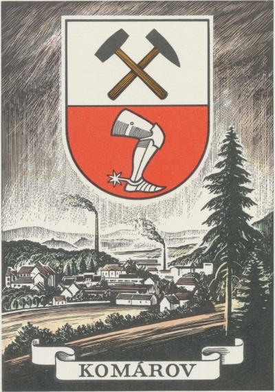 Arms (crest) of Komárov (Beroun)