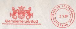 Wapen van Lelystad/Arms (crest) of LelystadPoststempel 1987