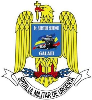 Coat of arms (crest) of the Dr. Aristide Serfioti Military Emergency Hospital, Galați, Romania