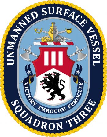 Coat of arms (crest) of the Unmanned Surface Vessel Squadron Three, US Navy