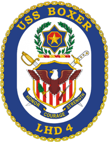 Coat of arms (crest) of the Landing Helicopter Dock USS Boxer (LHD-4)