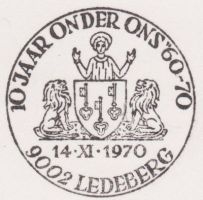 Wapen van Ledeberg/Arms (crest) of LedebergPostal cancellation 1970