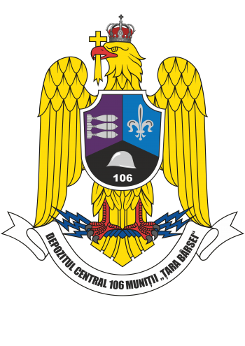 Coat of arms (crest) of the 106th Central Munitions Depot Ţara Bârsei, Romanian Army
