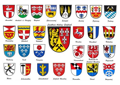 Arms in the Amberg-Sulzbach District
