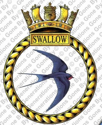 Coat of arms (crest) of the HMS Swallow, Royal Navy