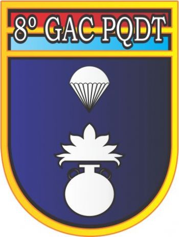 Coat of arms (crest) of the 8th Parachute Field Artillery Group, Brazilian Army