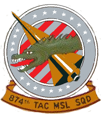 Coat of arms (crest) of the 874th Tactical Missile Squadron, US Air Force