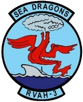 Coat of arms (crest) of the Reconnaissance Heavy Attack Squadron (RVAH)-3 Sea Dragons, US Navy