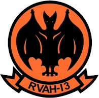 Coat of arms (crest) of the Reconnaissance Heavy Attack Squadron (RVAH)-13 Bats, US Navy