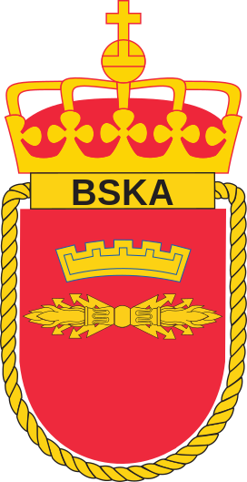 Coat of arms (crest) of the Coastal Artillery Command School. Norwegian Navy