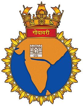 Coat of arms (crest) of the INS Godavari, Indian Navy