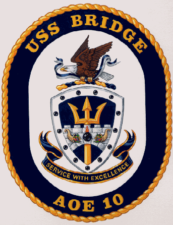 Coat of arms (crest) of the Fast Combat Support Ship USS Bridge (AOE-10)