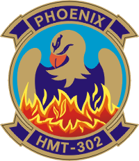 Coat of arms (crest) of the Marine Helicopter Training Squadron (HMT)-302 Phoenix, USMC