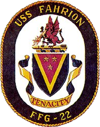 Coat of arms (crest) of the Frigate USS Fahrion (FFG-22)