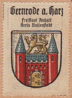 Wappen von Gernrode (Harz)/Coat of arms (crest) of Gernrode (Harz)