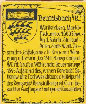 Wappen von Beutelsbach (Weinstadt)/Coat of arms (crest) of Beutelsbach (Weinstadt)